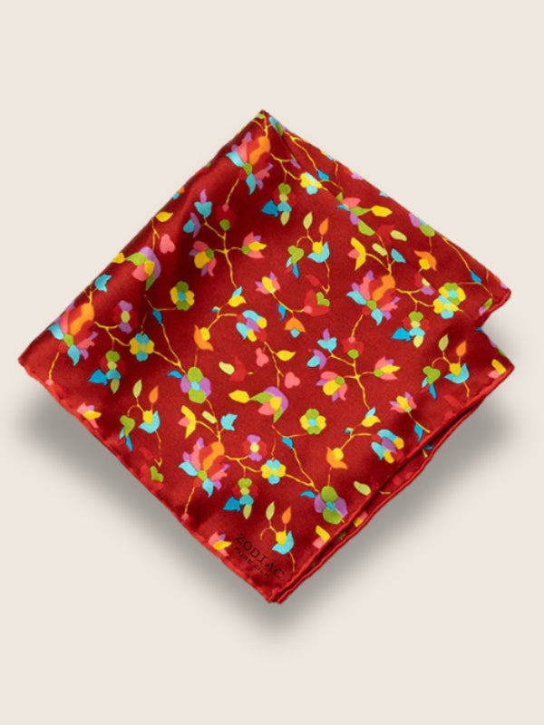Maroon/ Red All Over Silk Pocket Square