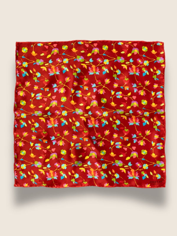 Maroon/ Red All Over Silk Pocket Square