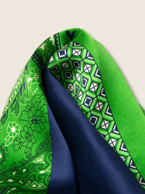 Green 4-in-1 Silk Pocket Square