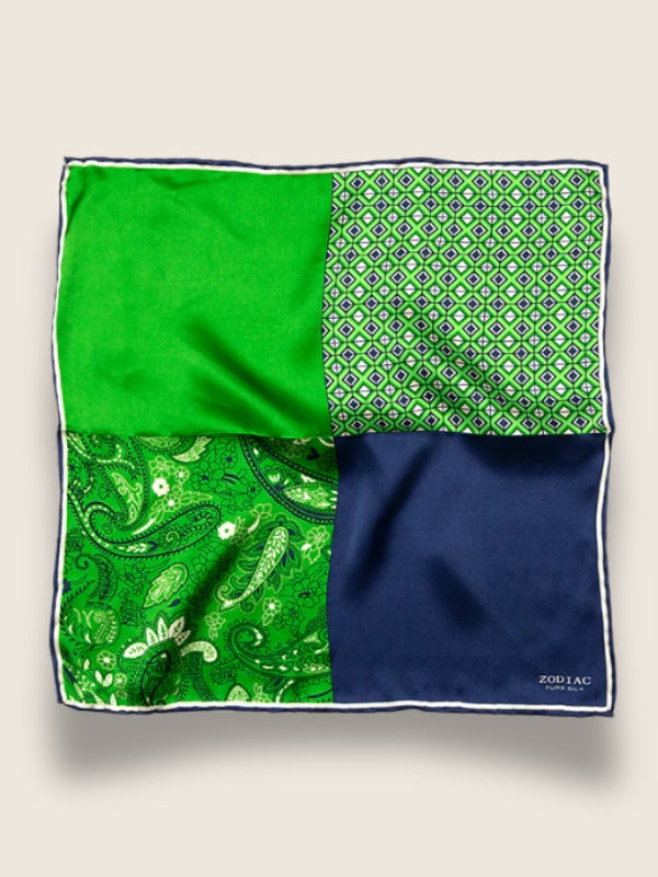 Green 4-in-1 Silk Pocket Square