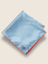Blue/ Red Solid Silk Pocket Square