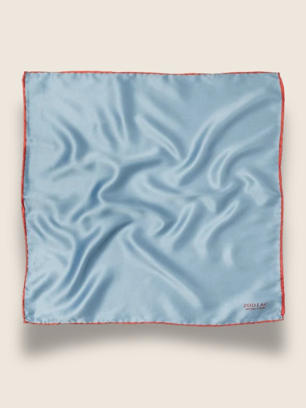 Blue/ Red Solid Silk Pocket Square