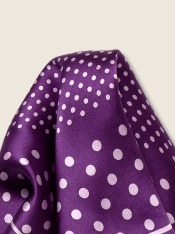 Purple Polka Silk Pocket Square