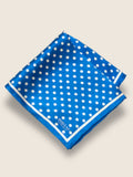 Blue Polka Silk Pocket Square
