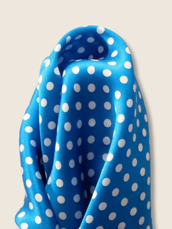 Blue Polka Silk Pocket Square