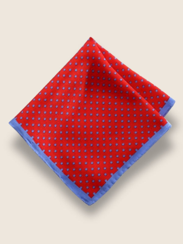 Red Polka Silk Pocket Square