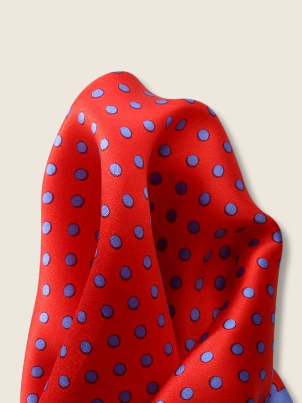Red Polka Silk Pocket Square