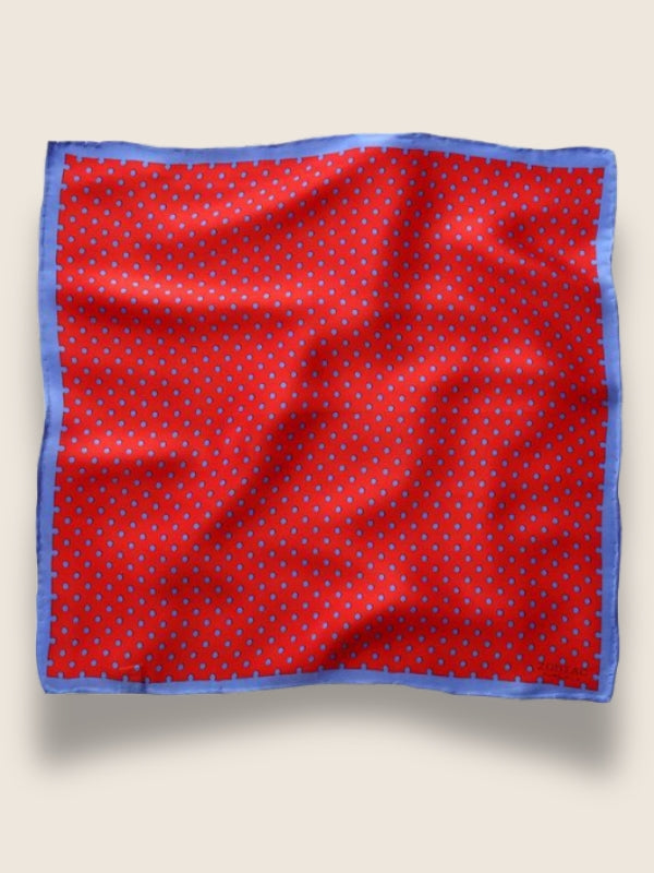 Red Polka Silk Pocket Square