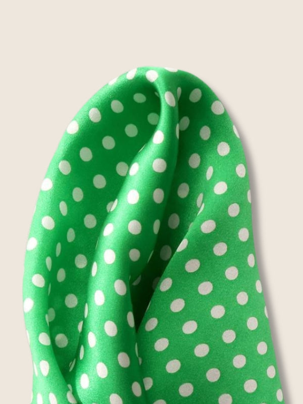 Green Polka Silk Pocket Square