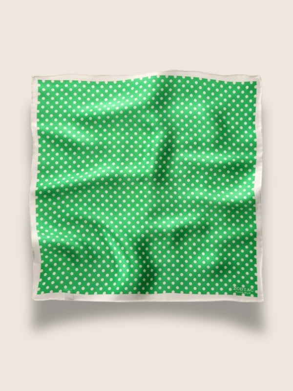 Green Polka Silk Pocket Square