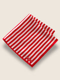 Dark Red Striped Silk Pocket Square