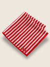 Dark Red Striped Silk Pocket Square