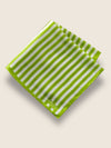 Lime Striped Silk Pocket Square