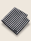 Black And White Striped Silk Pocket Square