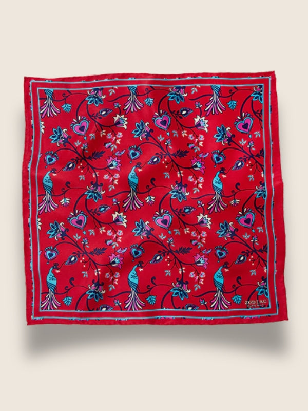 Dark Red All Over Silk Pocket Square