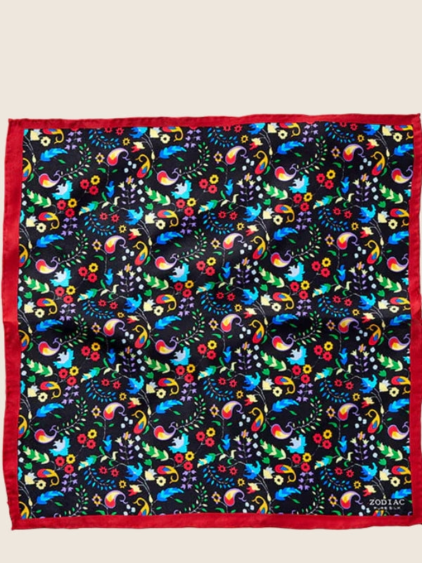 Black All Over Silk Pocket Square