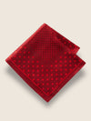 Red/Maroon Polka Dot Silk Pocket Square