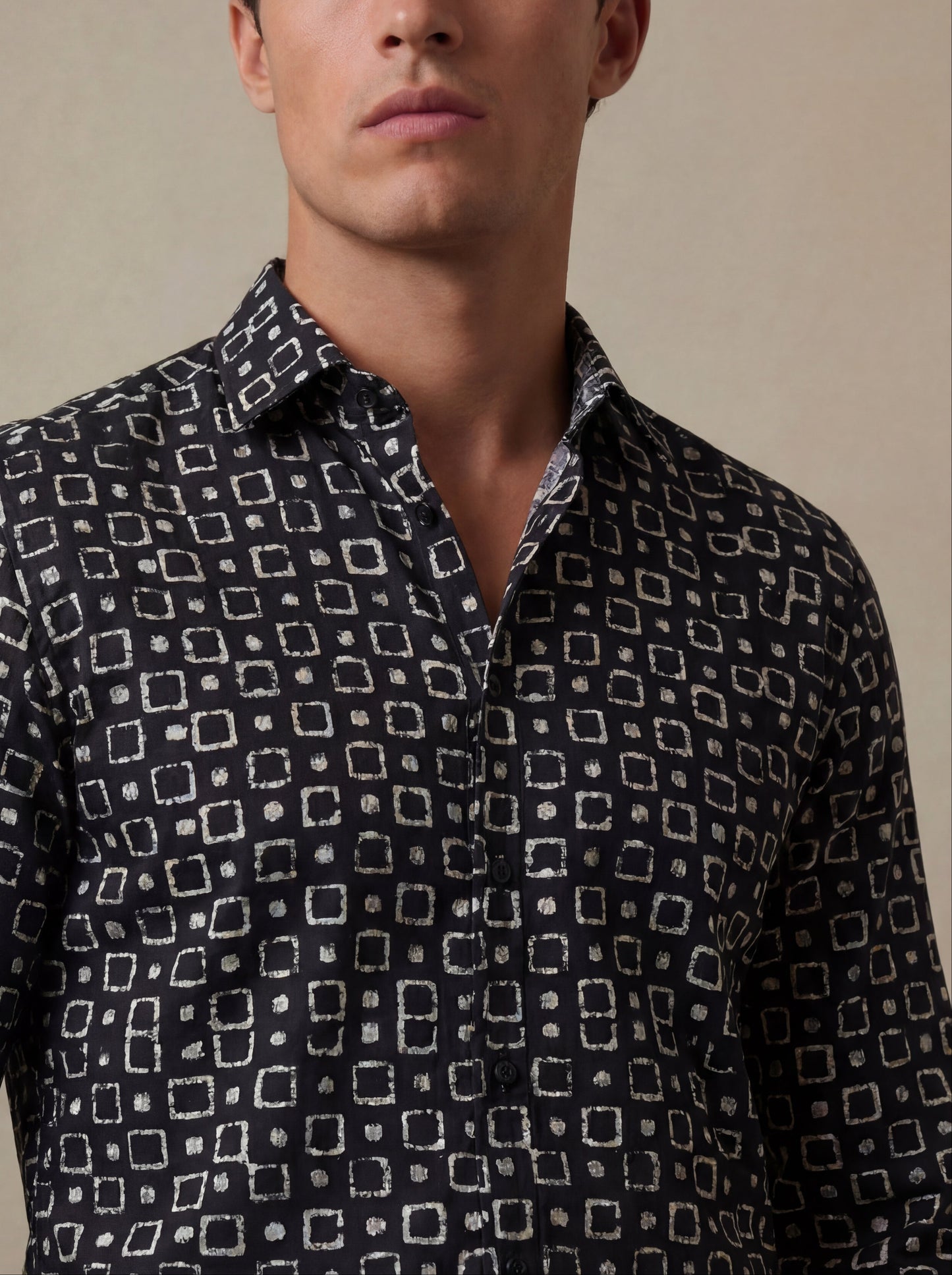 Diablo Black Printed Full Sleeve Single Cuff Slim Fit Party Wear Viscose Shirt