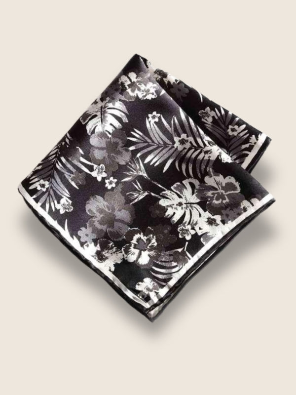 Black & White All Over Silk Pocket Square