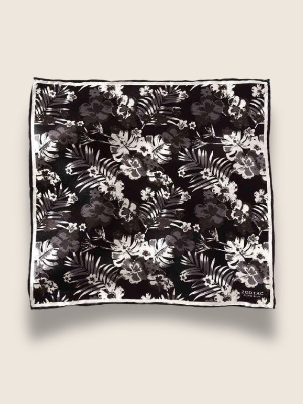 Black & White All Over Silk Pocket Square