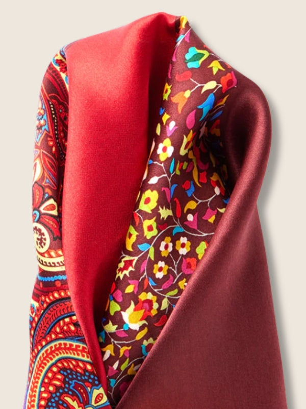 Maroon/Red 4-in-1 Silk Pocket Square