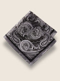 Grey Paisley Silk Pocket Square