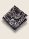 Grey Paisley Silk Pocket Square
