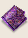Purple Paisley Silk Pocket Square