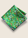 Green Paisley Silk Pocket Square