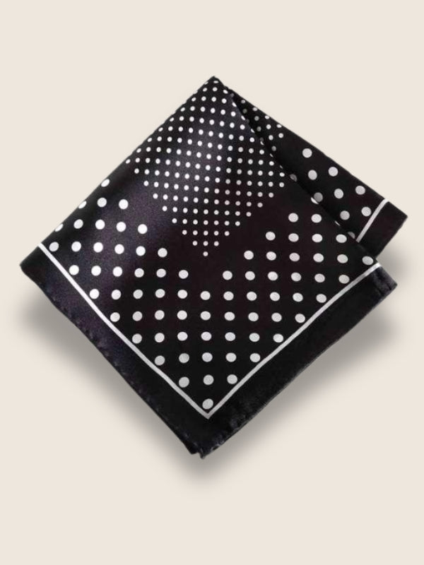 Black & White Polka Silk Pocket Square