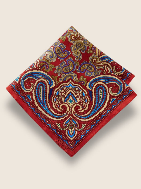 Buy Red/Maroon Paisley Silk Pocket Square| Zodiac – Zodiac Finest ...