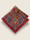 Red/Maroon Paisley Silk Pocket Square