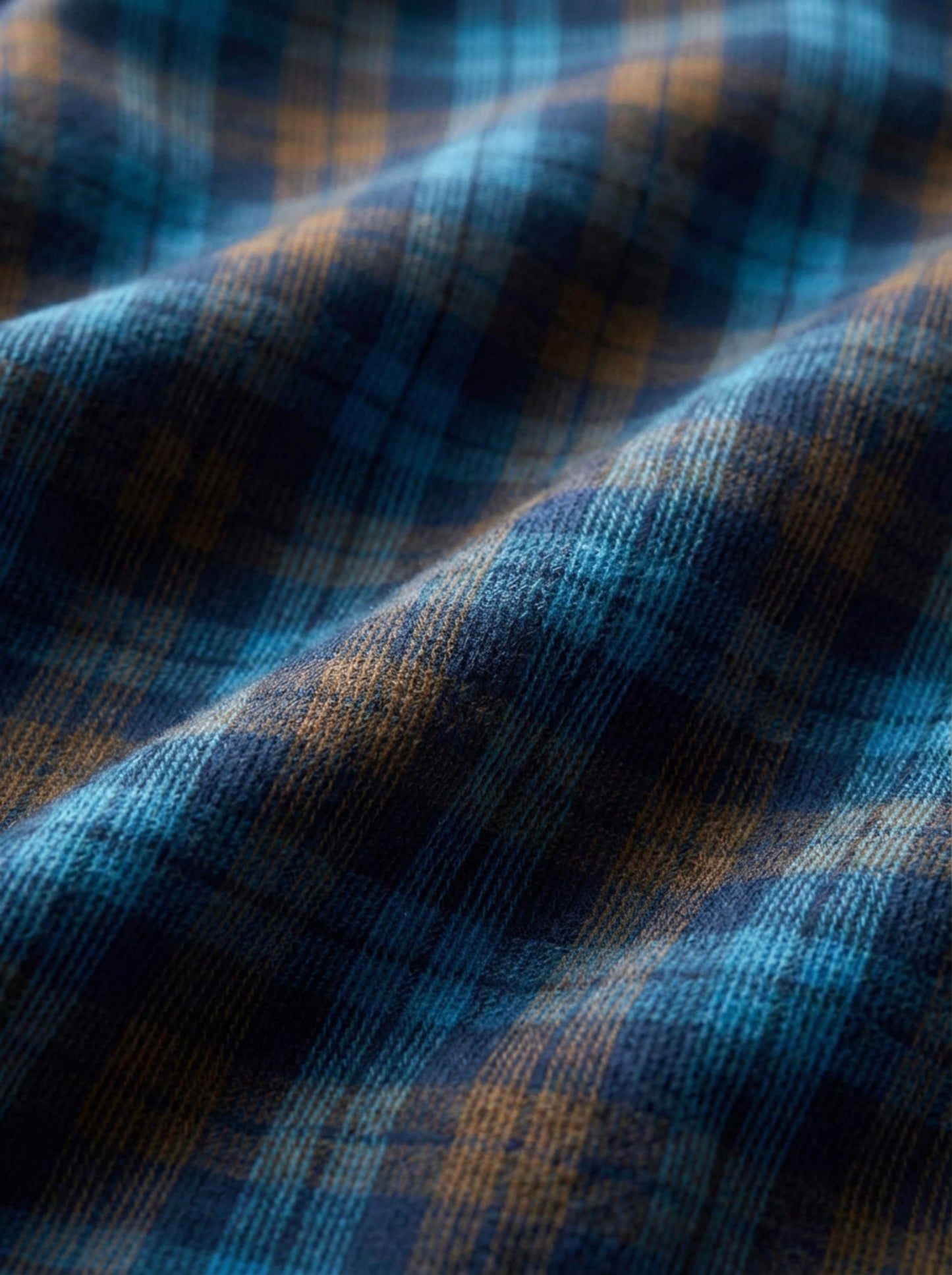 Griffin Corduroy Navy Check Full Sleeve Tailored Fit Casual Cotton Shirt