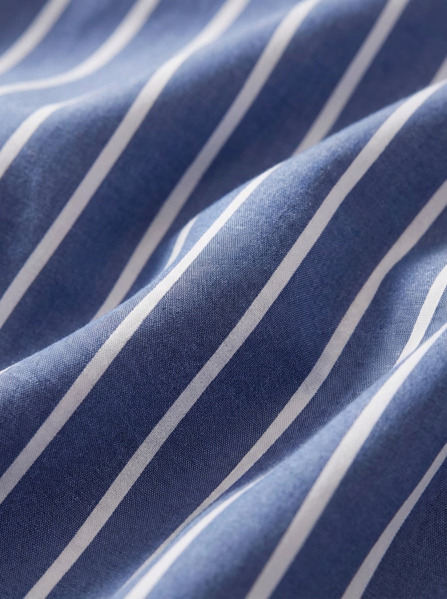 Daniil Navy Striped Full Sleeve Tailored Fit Casual Cotton Shirt