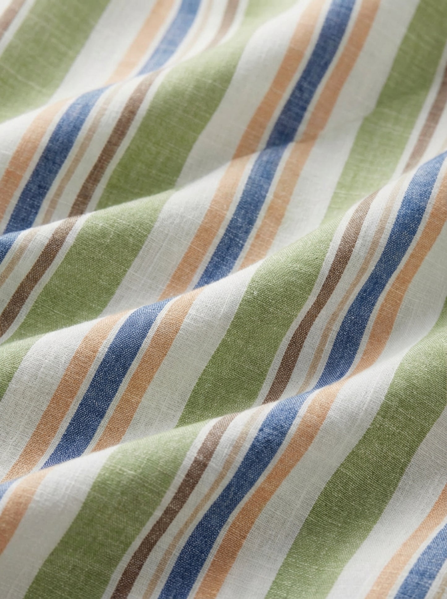 Graciosa Slub Green Striped Full Sleeve Tailored Fit Casual Cotton Shirt