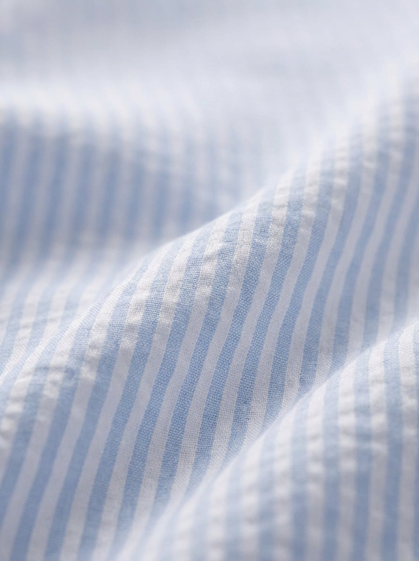 Pasman Seersucker Sky Striped Full Sleeve Tailored Fit Casual Cotton Shirt