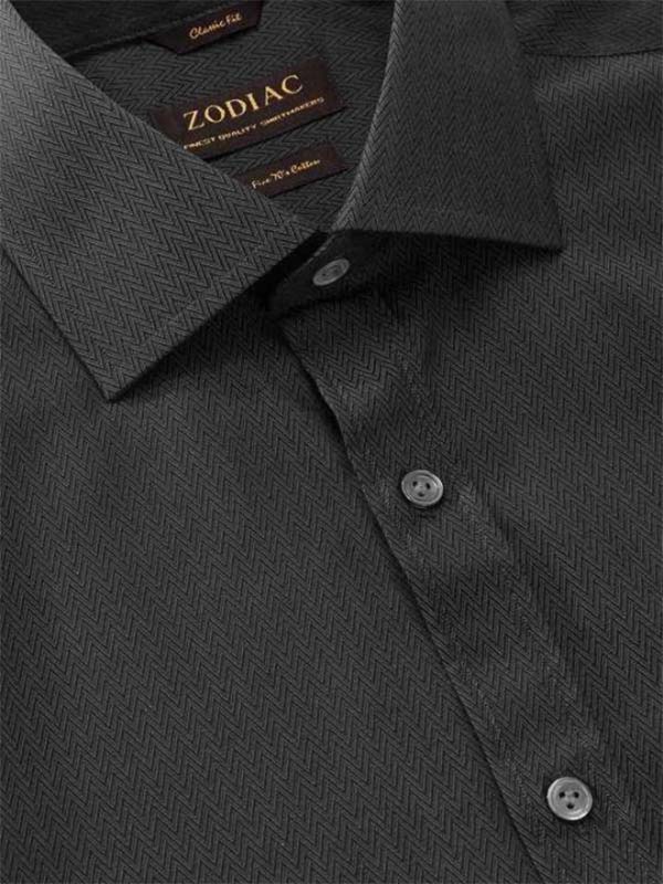 Chianti Black Solid Full Sleeve Single Cuff Classic Fit Dark Semi Formal Cotton Shirt