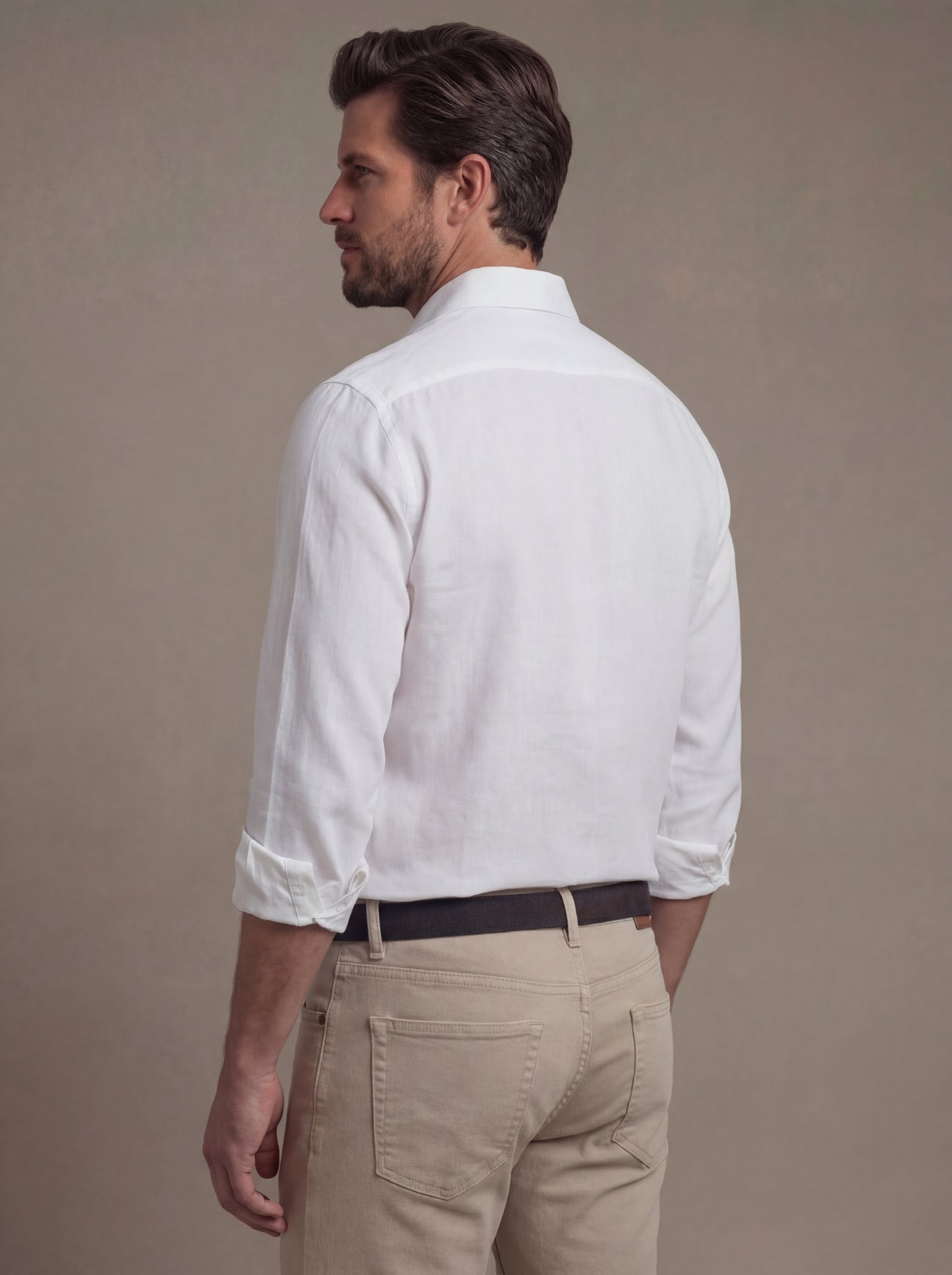 Gomera Slub White Solid Full Sleeve Tailored Fit Casual Cotton Shirt