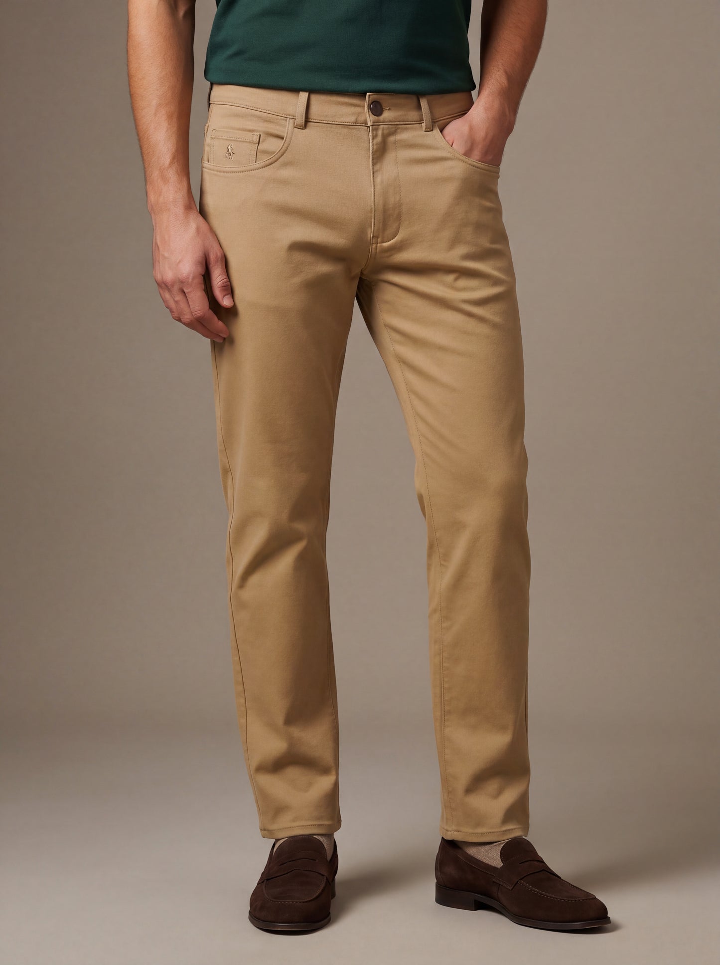 z3 4 Way Stretch Brown Tailored Fit Pants