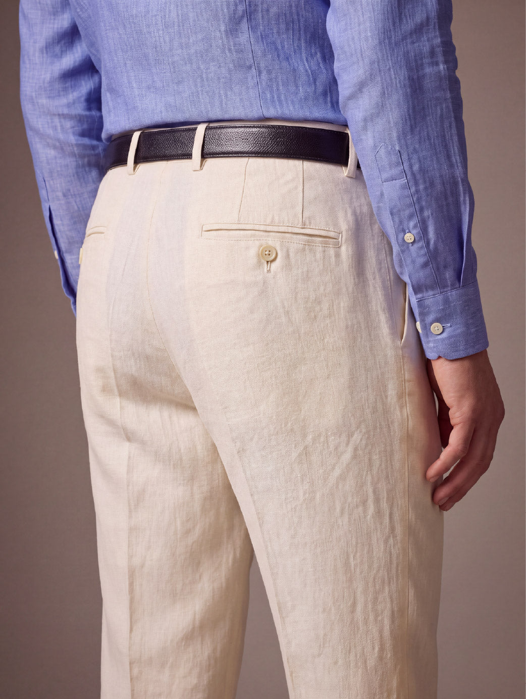 Trasita Stone Tailored Fit Linen Trousers