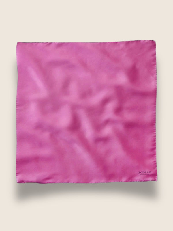 Pink/Grey Plain Silk Pocket Square