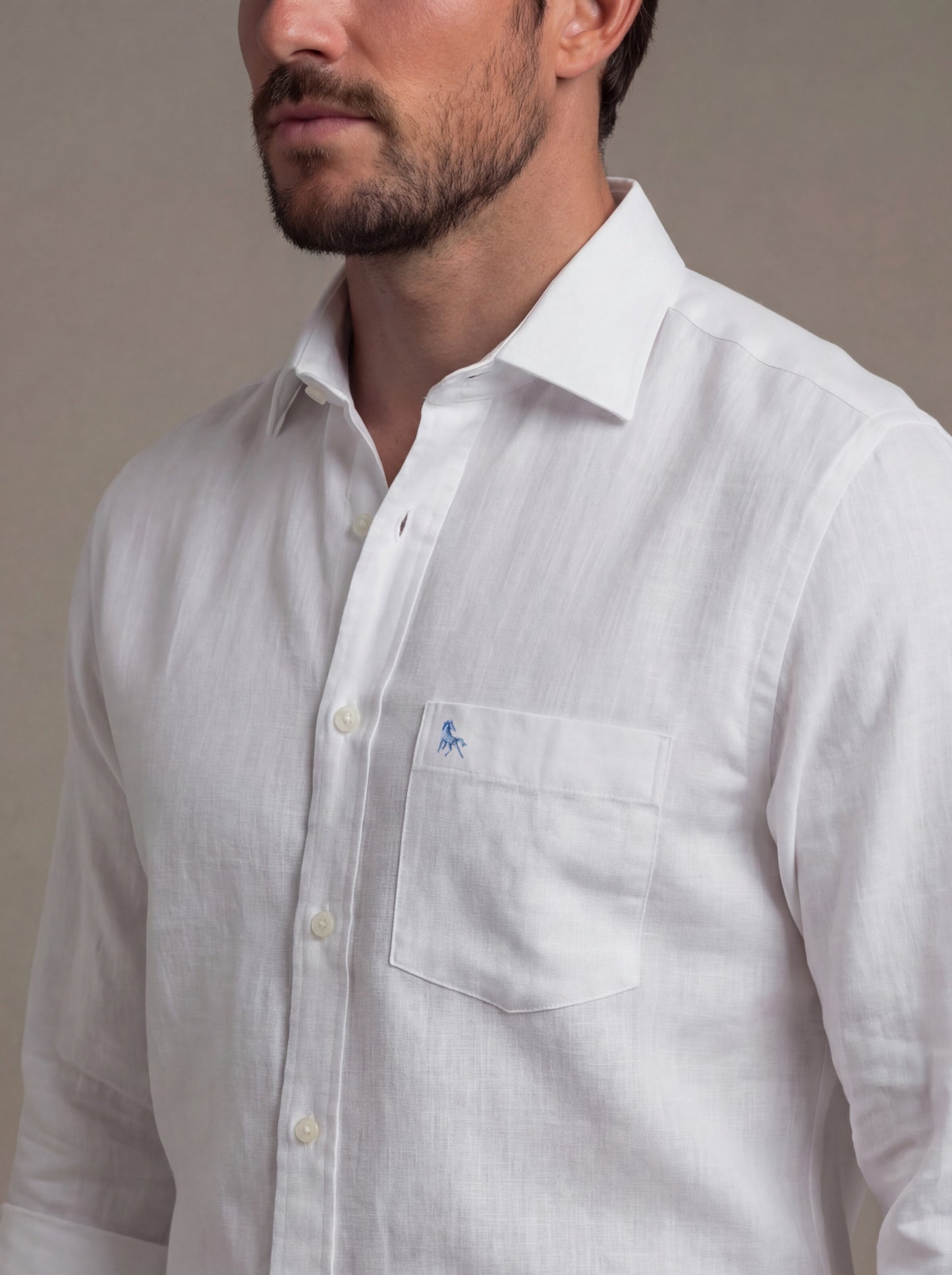 Gomera Slub White Solid Full Sleeve Tailored Fit Casual Cotton Shirt