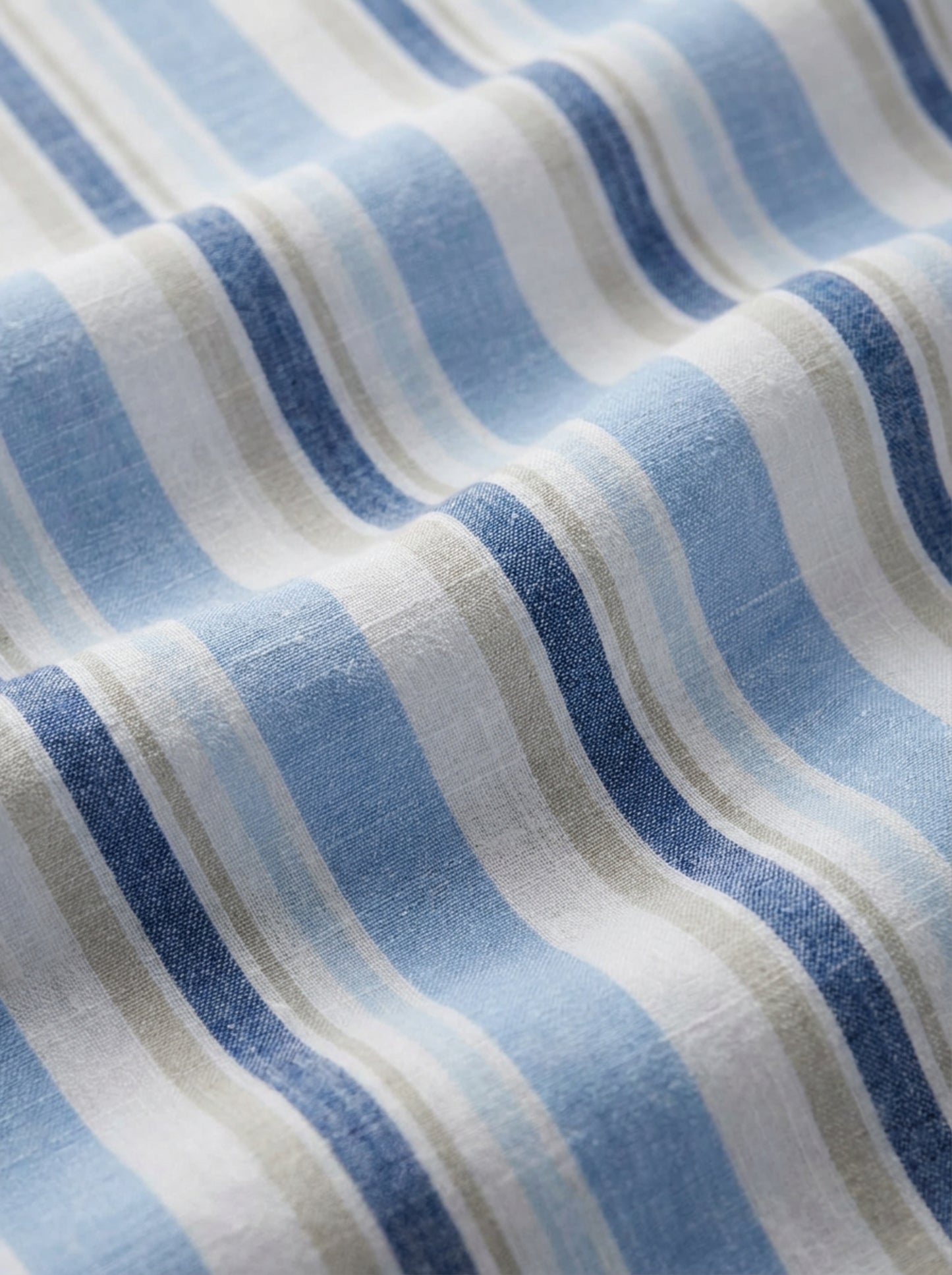 Graciosa Slub Blue Striped Full Sleeve Tailored Fit Casual Cotton Shirt