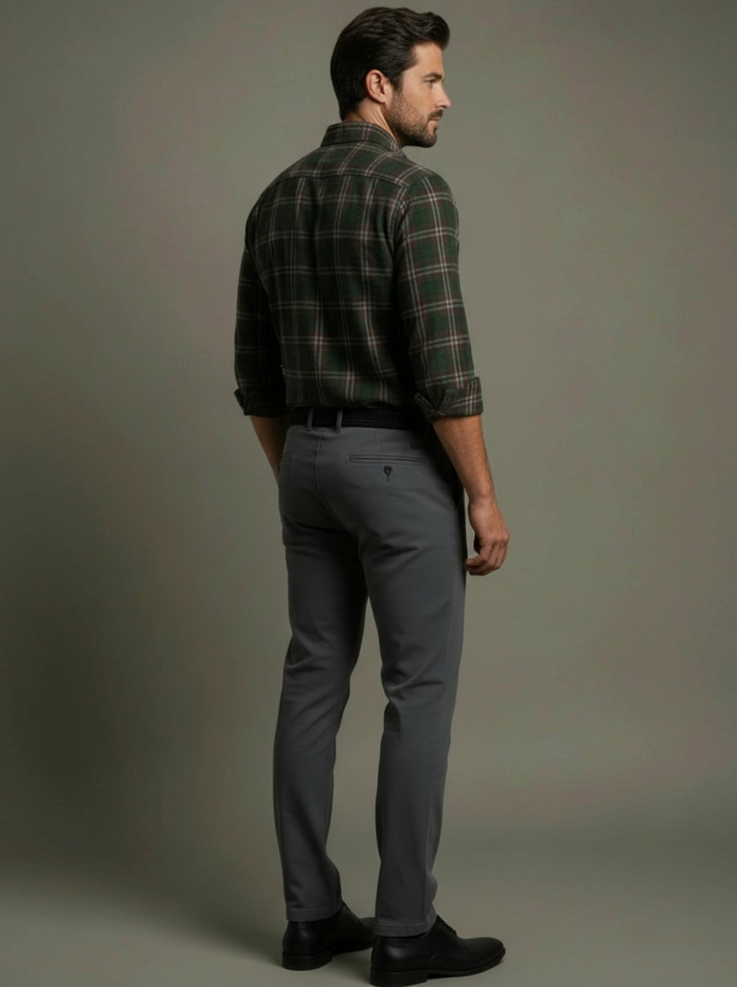 Conners Corduroy Green Check Full Sleeve Tailored Fit Casual Cotton Shirt