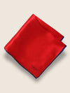 Red/ Navy Solid Silk Pocket Square