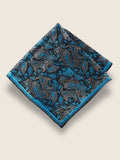 Blue Paisley Silk Pocket Square
