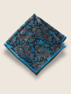 Blue Paisley Silk Pocket Square