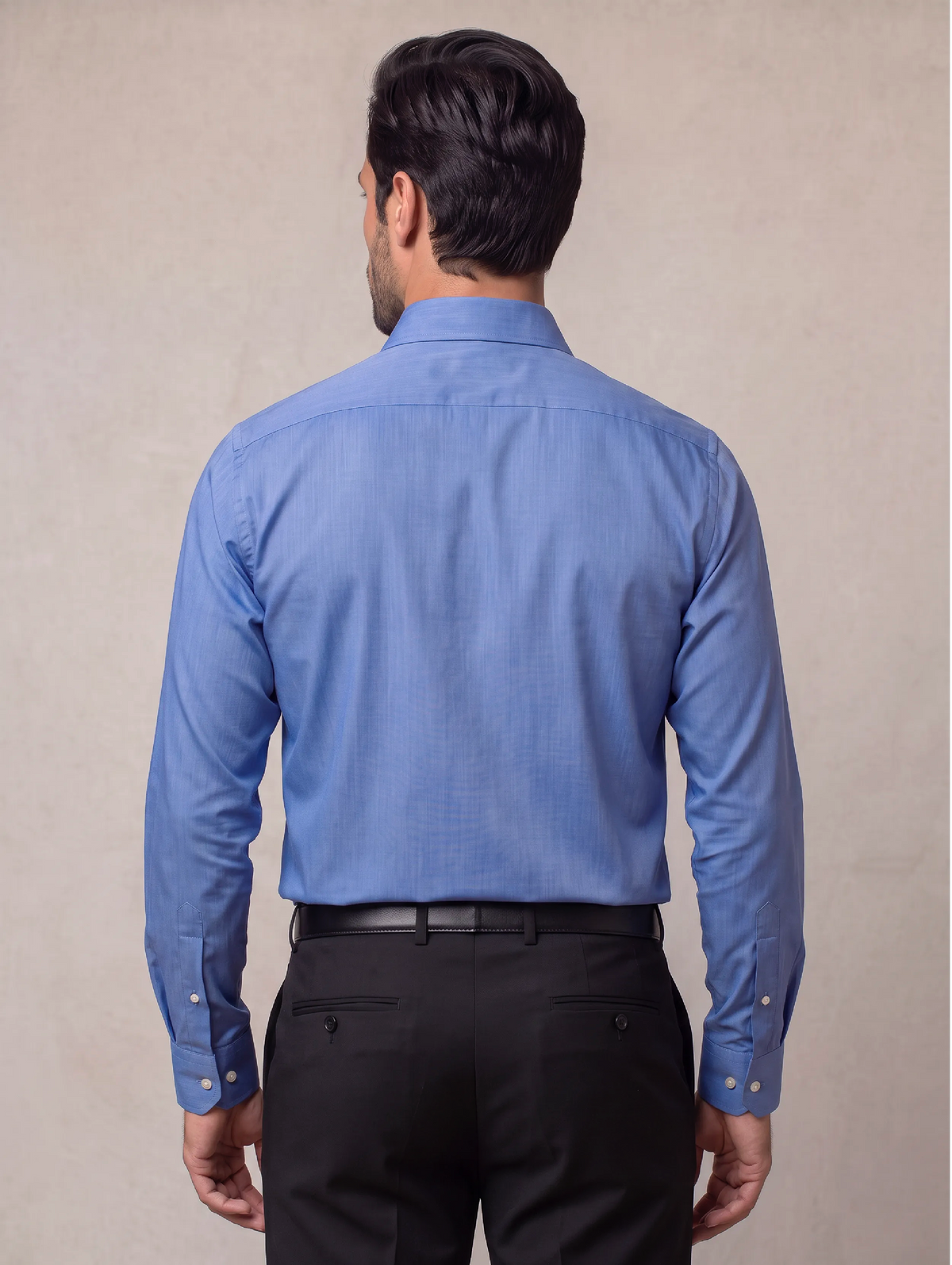 Fine Twill Blue Solid Full Sleeve Single Cuff Classic Fit Semi Formal Super Fine Cotton Shirt