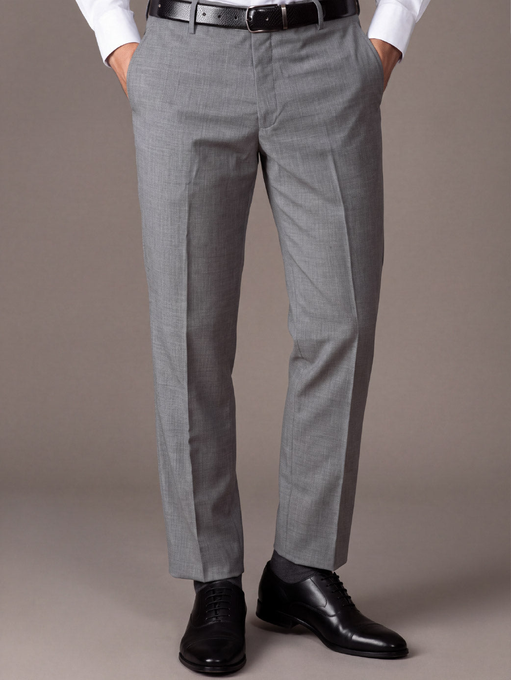 Pollone Light Grey Tailored Fit Trouser