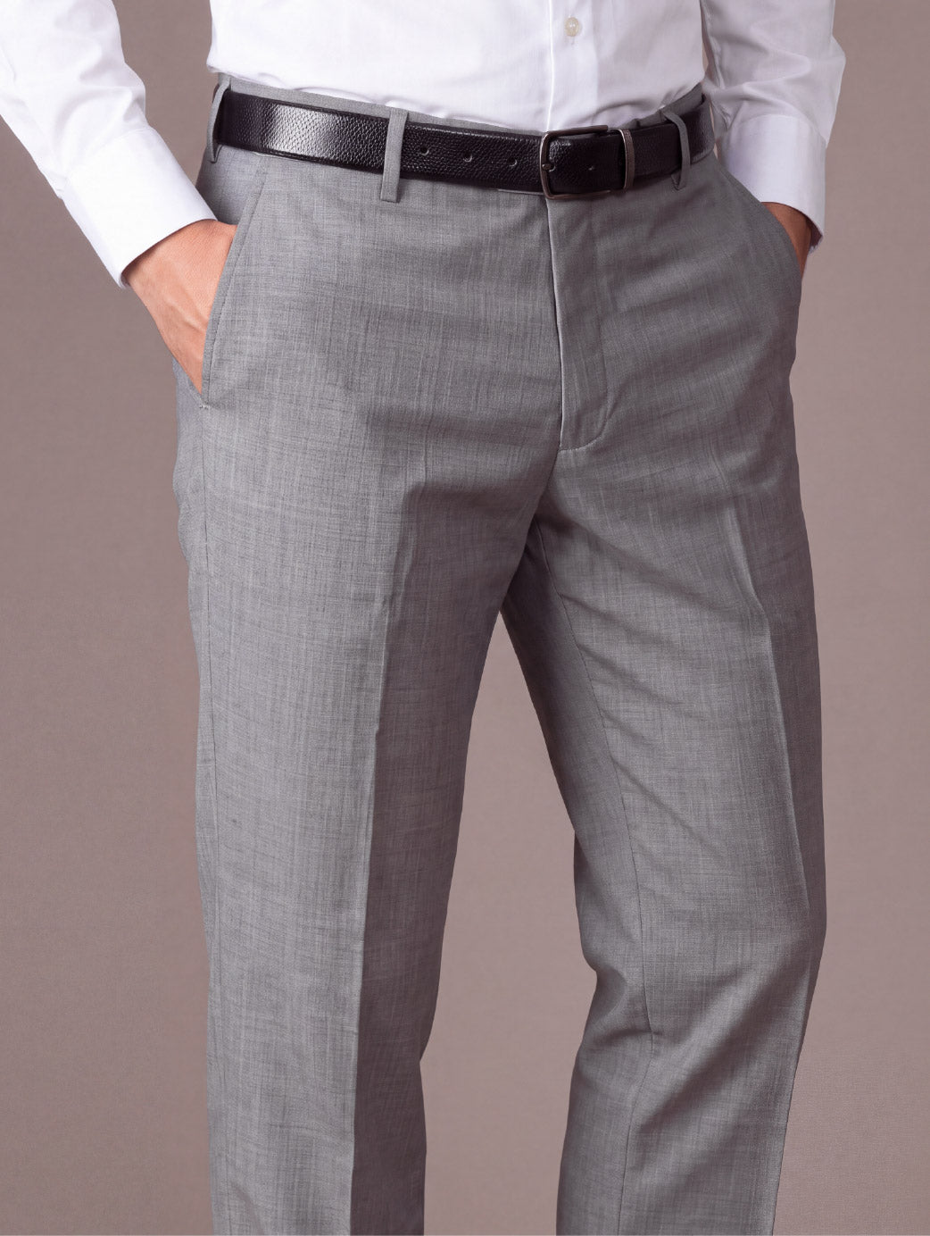 Pollone Light Grey Tailored Fit Trouser
